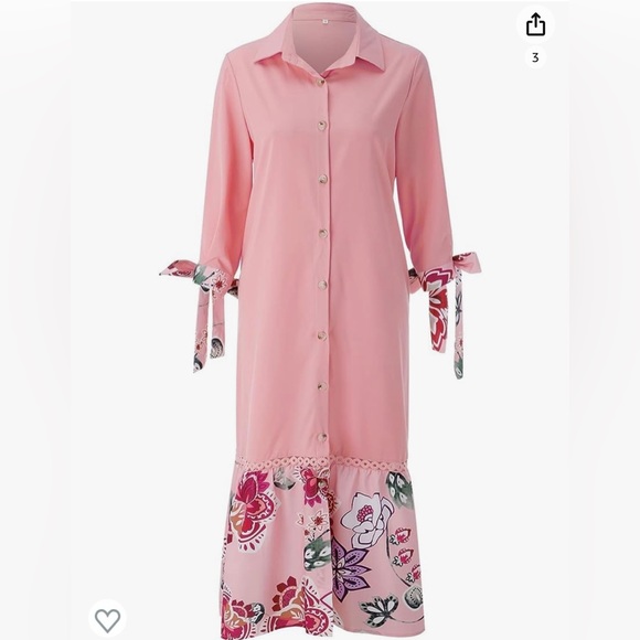 Long  peach/pink summer dress - Picture 1 of 2